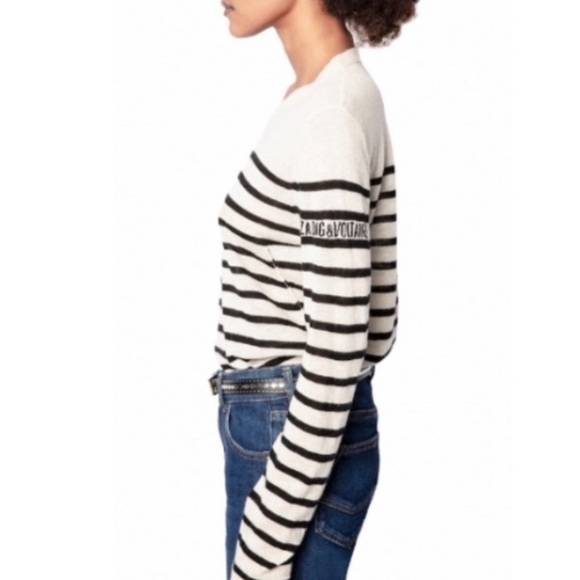 Zadig & Voltaire Miss CP Striped Cashmere Sweater. - Picture 3 of 10